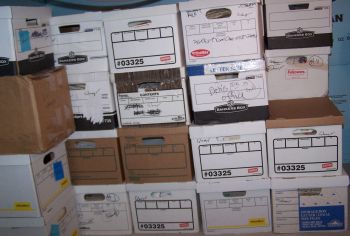 Pile of boxes filled with old correspondence from foreign countries: Paid $2000